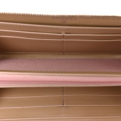 Chanel Iridescent Lambskin Quilted Large Gusset Zip Around Wallet Pink 5 of 15