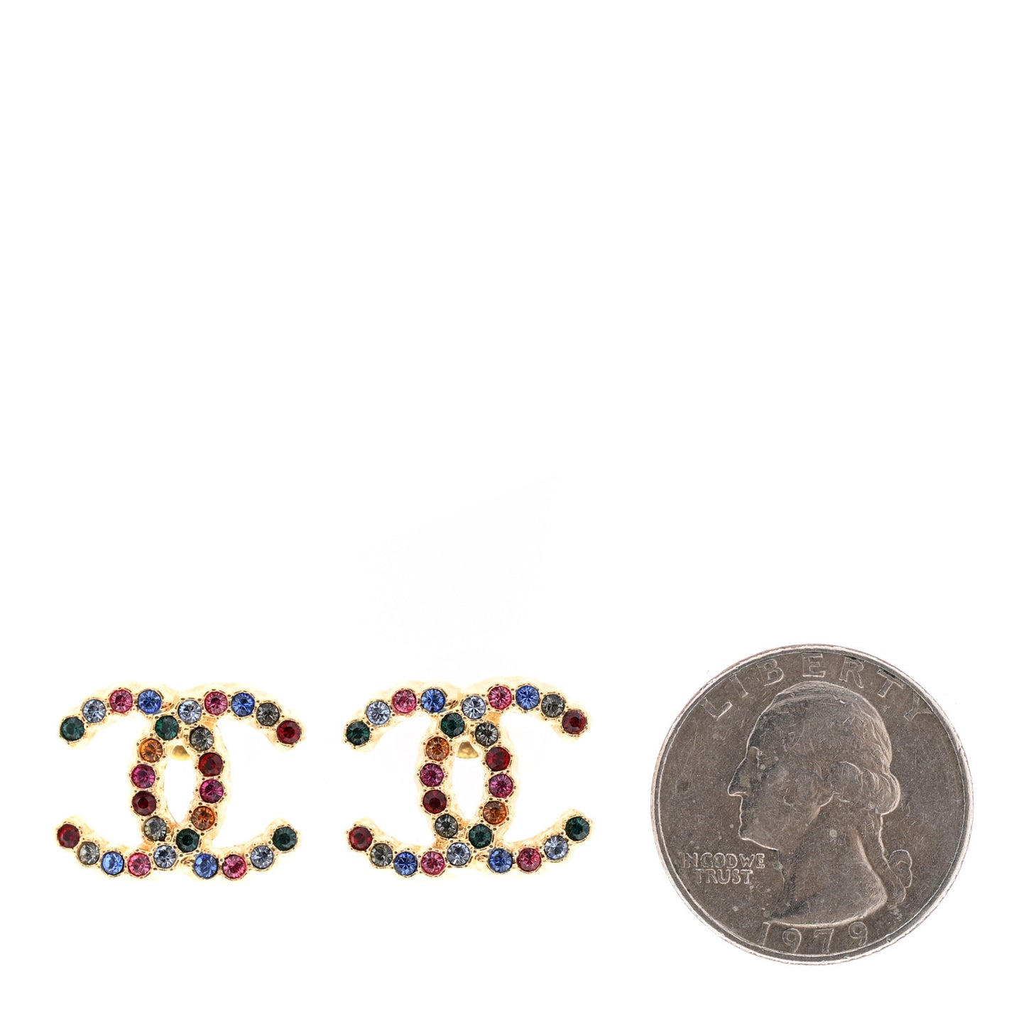 Crystal Over The Rainbow CC Earrings Gold Multicolor