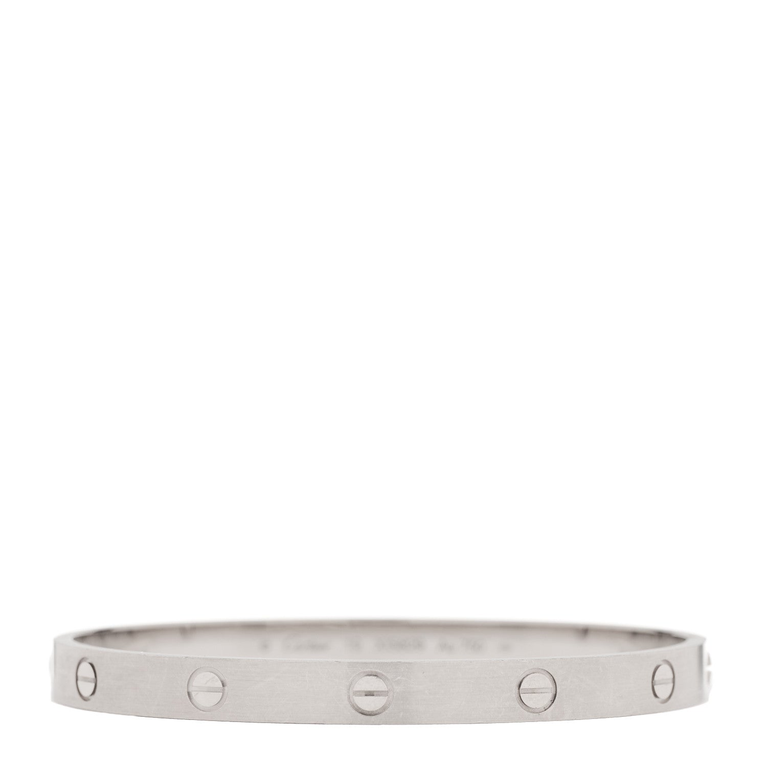 Cartier 18K White Gold Brushed Finish LOVE Bracelet 19 1 of 10