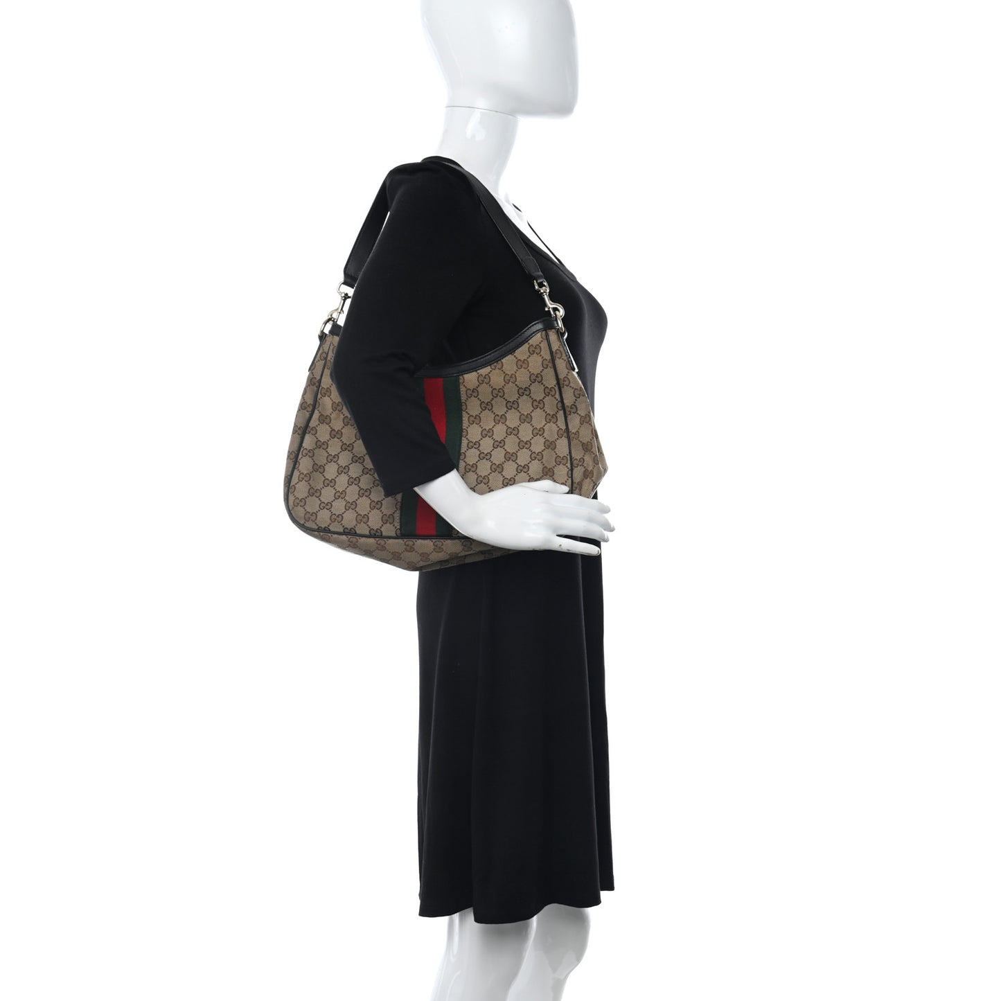 Monogram Calfskin Sherry Line Web Hobo Brown