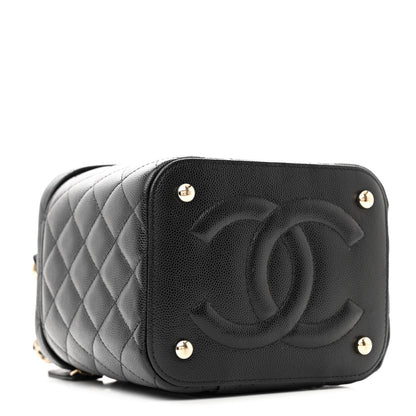 Chanel Caviar Quilted Small Top Handle Vanity Case With Chain Black 4 of 10