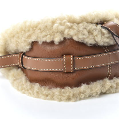 Chloe Small Grain Shiny Calfskin Shearling Small Marcie Round Crossbody Bag Caramel 6 of 9
