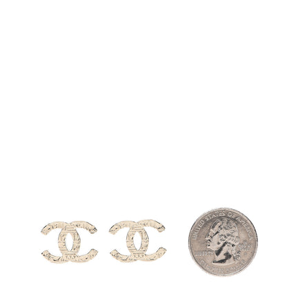 Chanel Metal Scarab CC Earrings Light Gold 2 of 5