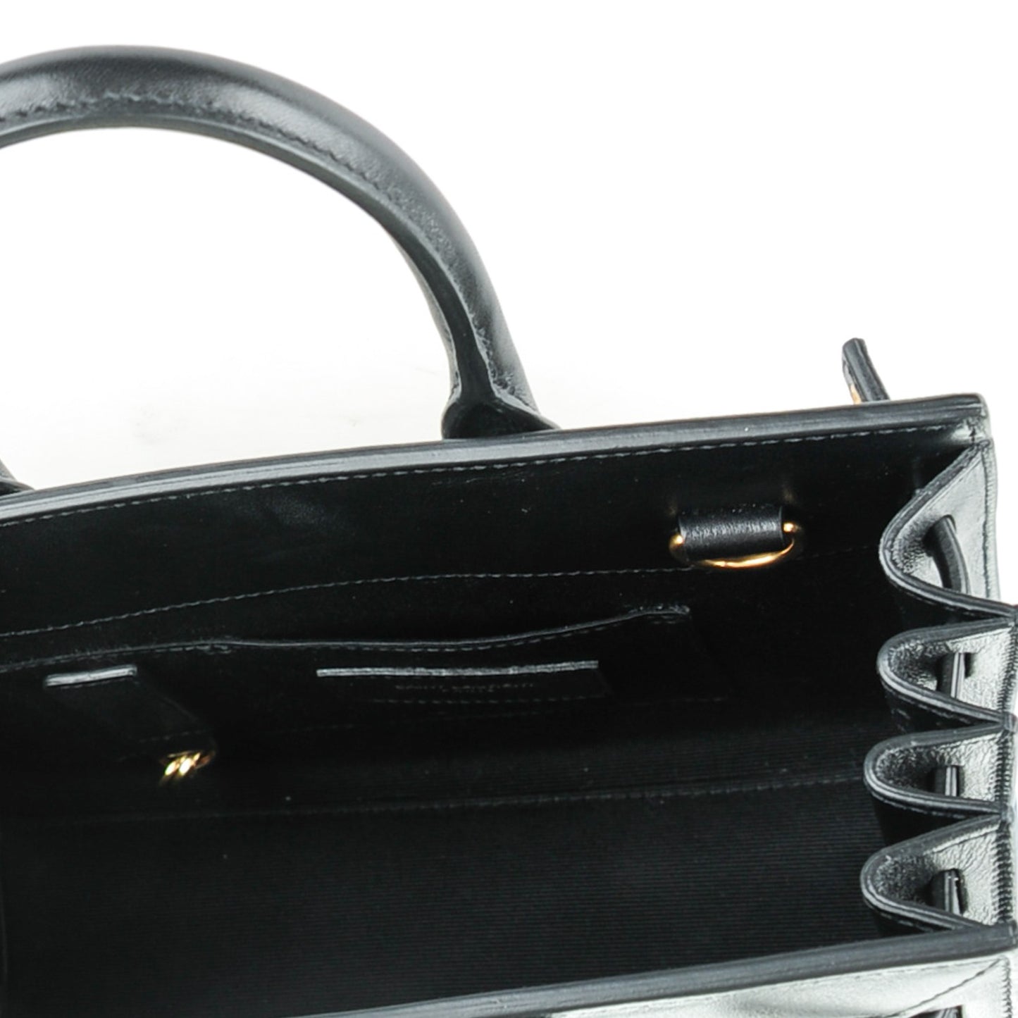 Calfskin Bi-Color Nano Sac De Jour Porcellana Black