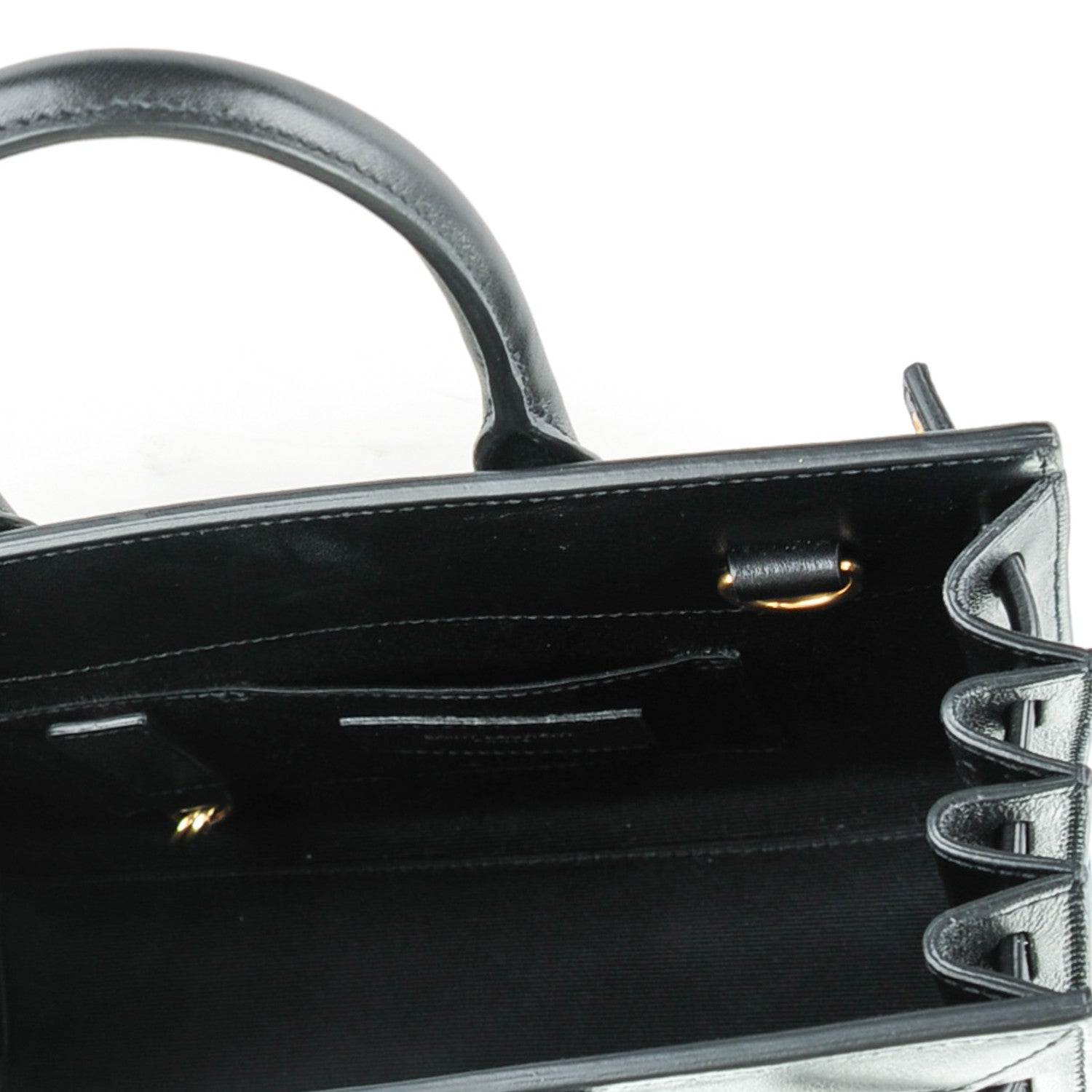 Saint Laurent Calfskin Bi-Color Nano Sac De Jour Porcellana Black 6 of 6