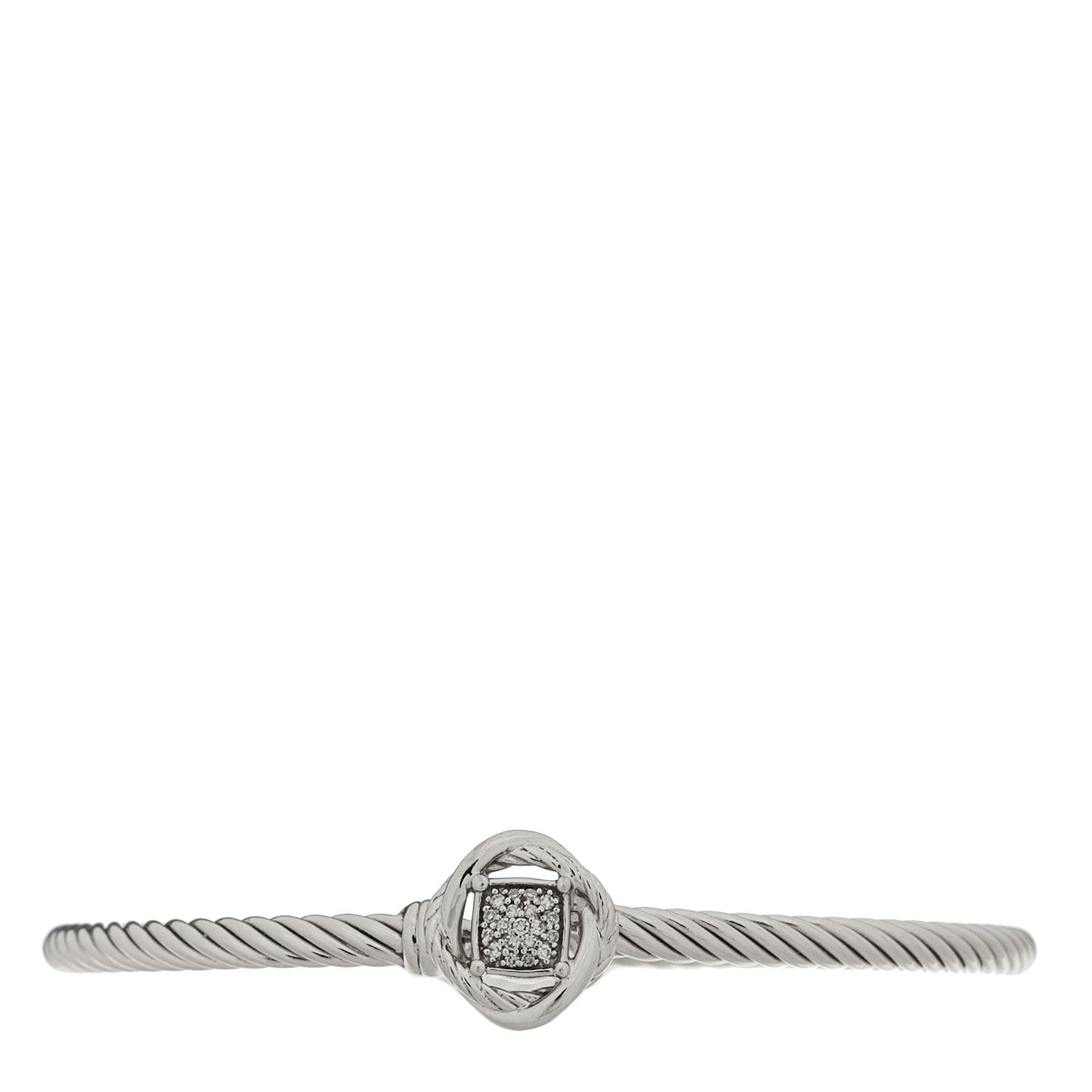 David Yurman Sterling Silver Diamond 3mm Infinity Bracelet 1 of 4
