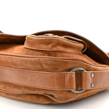 Christian Dior Suede Calfskin Medium Gaucho Double Saddle Brown 9 of 10