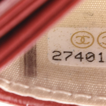 Chanel Aged Calfskin Quilted Reissue Card Holder Red 7 of 7