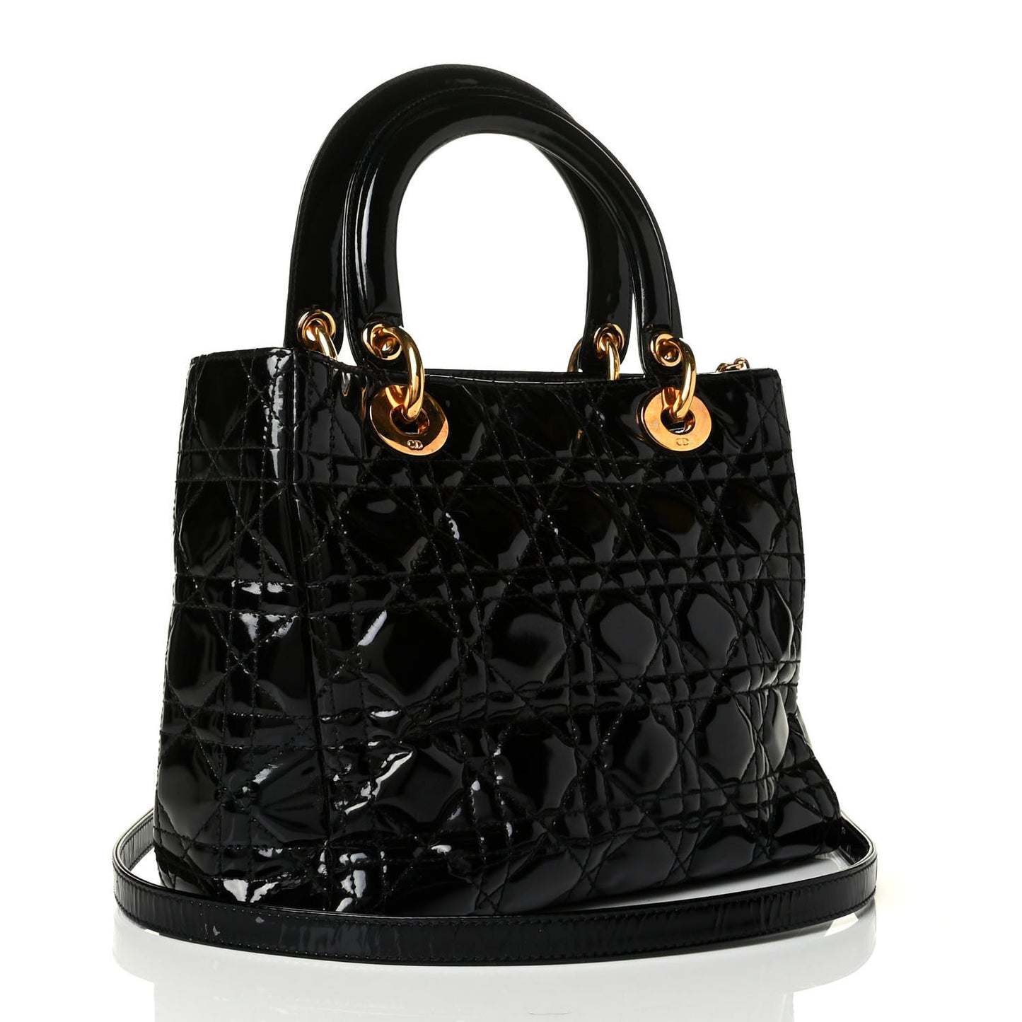 Patent Cannage Medium Lady Dior Black