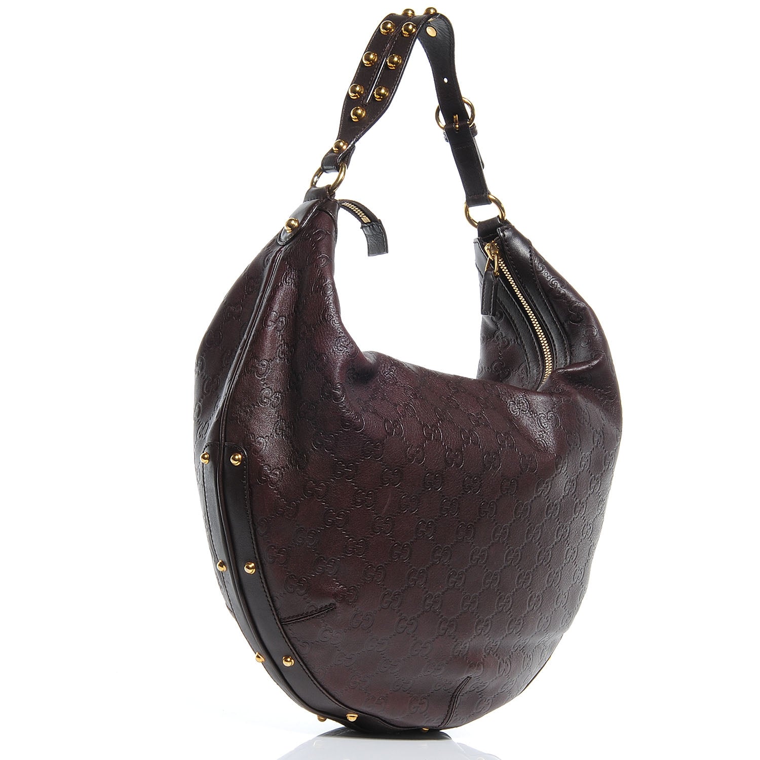 Gucci Guccissima Studded Large Hobo Chocolate 3 of 7