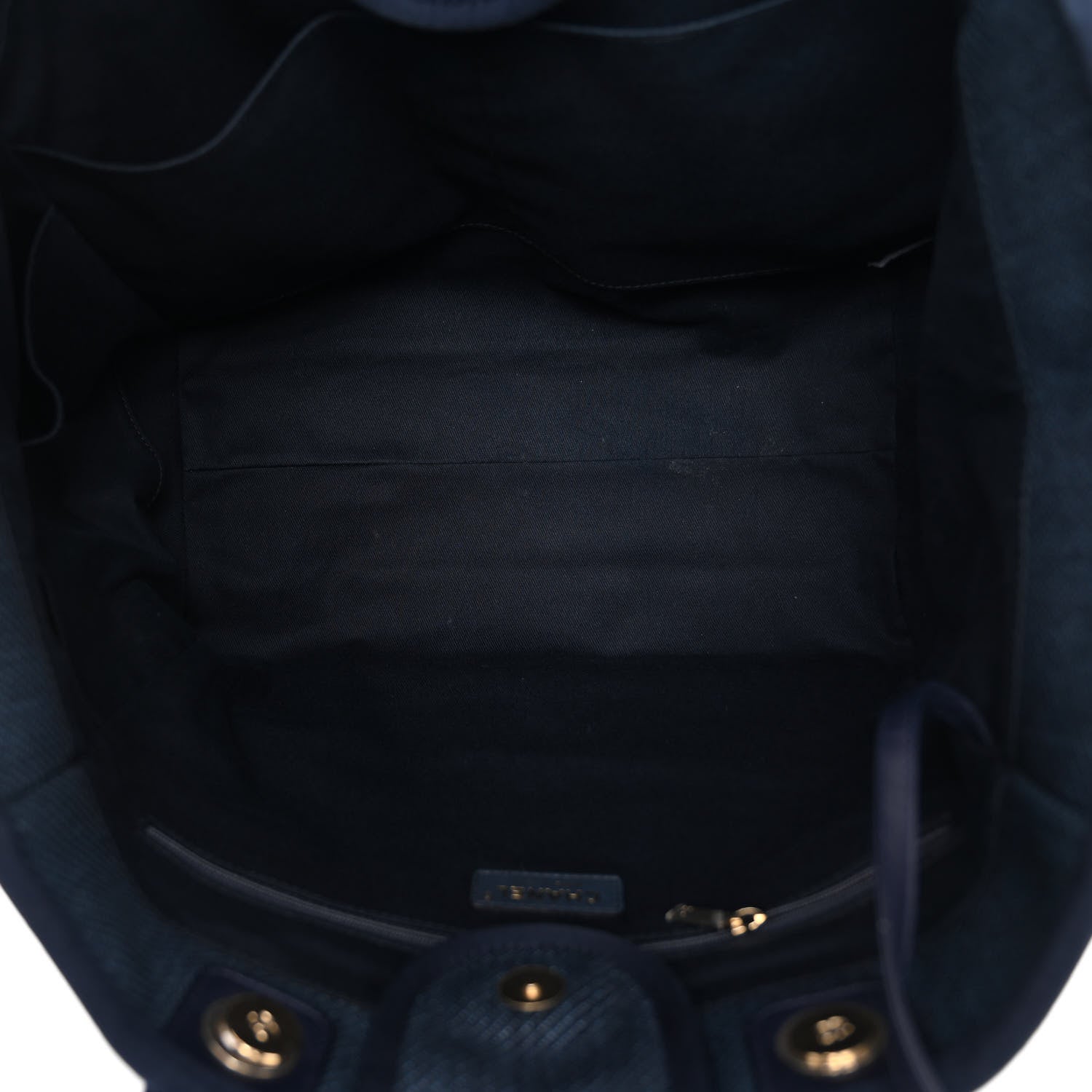 Chanel Mixed Fibers Calfskin Medium Deauville Tote Navy Blue 5 of 11