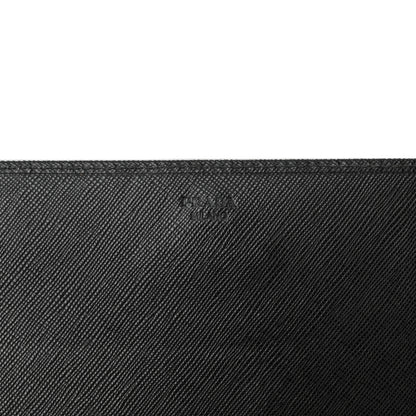 Prada Saffiano Metal Oro Chain Wallet Black 6 of 11