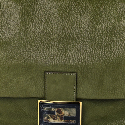 Fendi Vitello Savana Forever Mama Baguette Verde Bosco 8 of 10