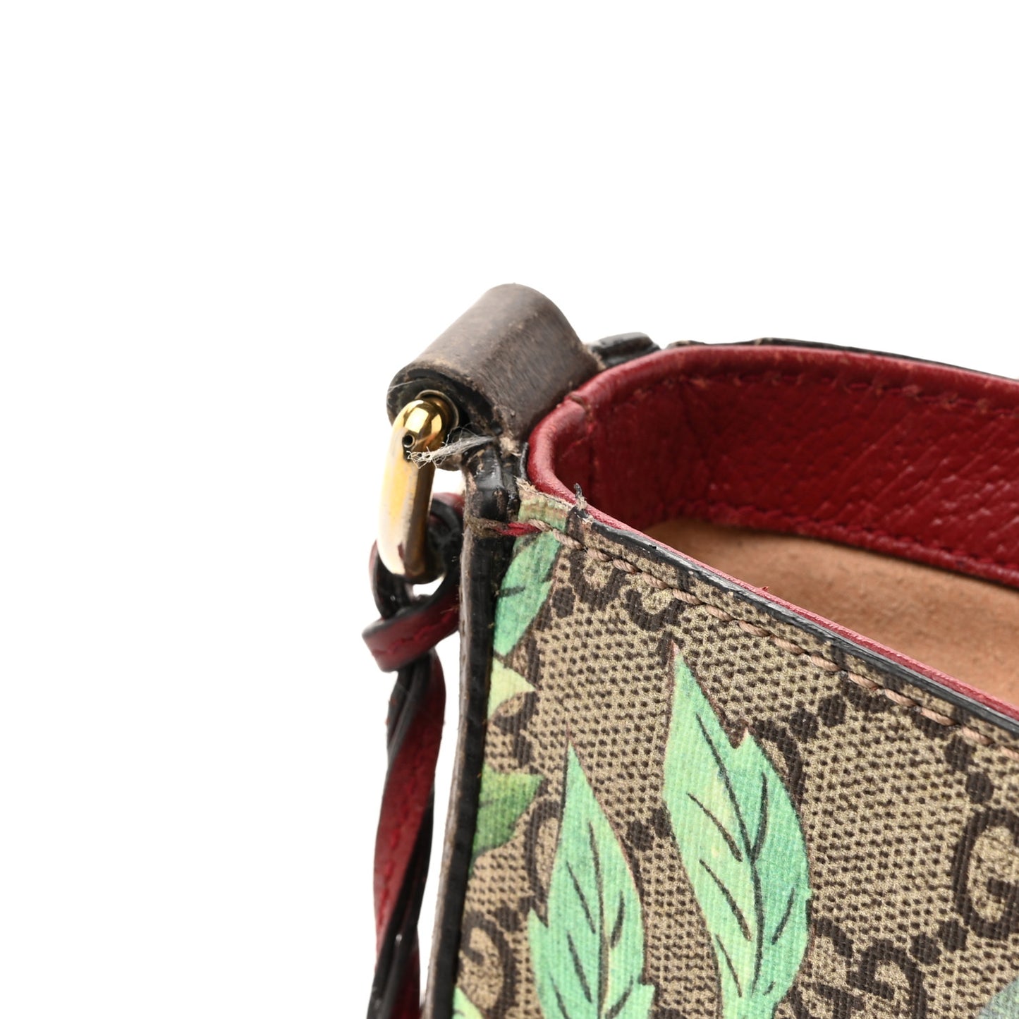 GG Supreme Monogram Tian Web Medium Padlock Messenger Shoulder Bag Beige Multicolor New Acero