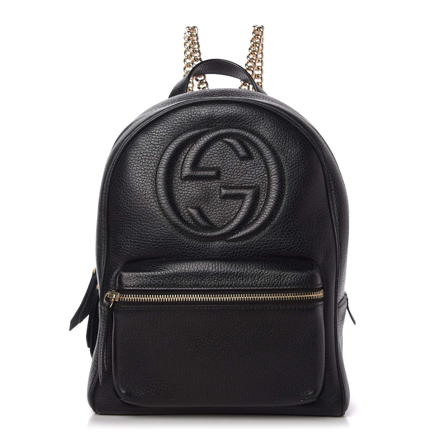 Gucci Pebbled Calfskin Soho Chain Backpack Black 1 of 10