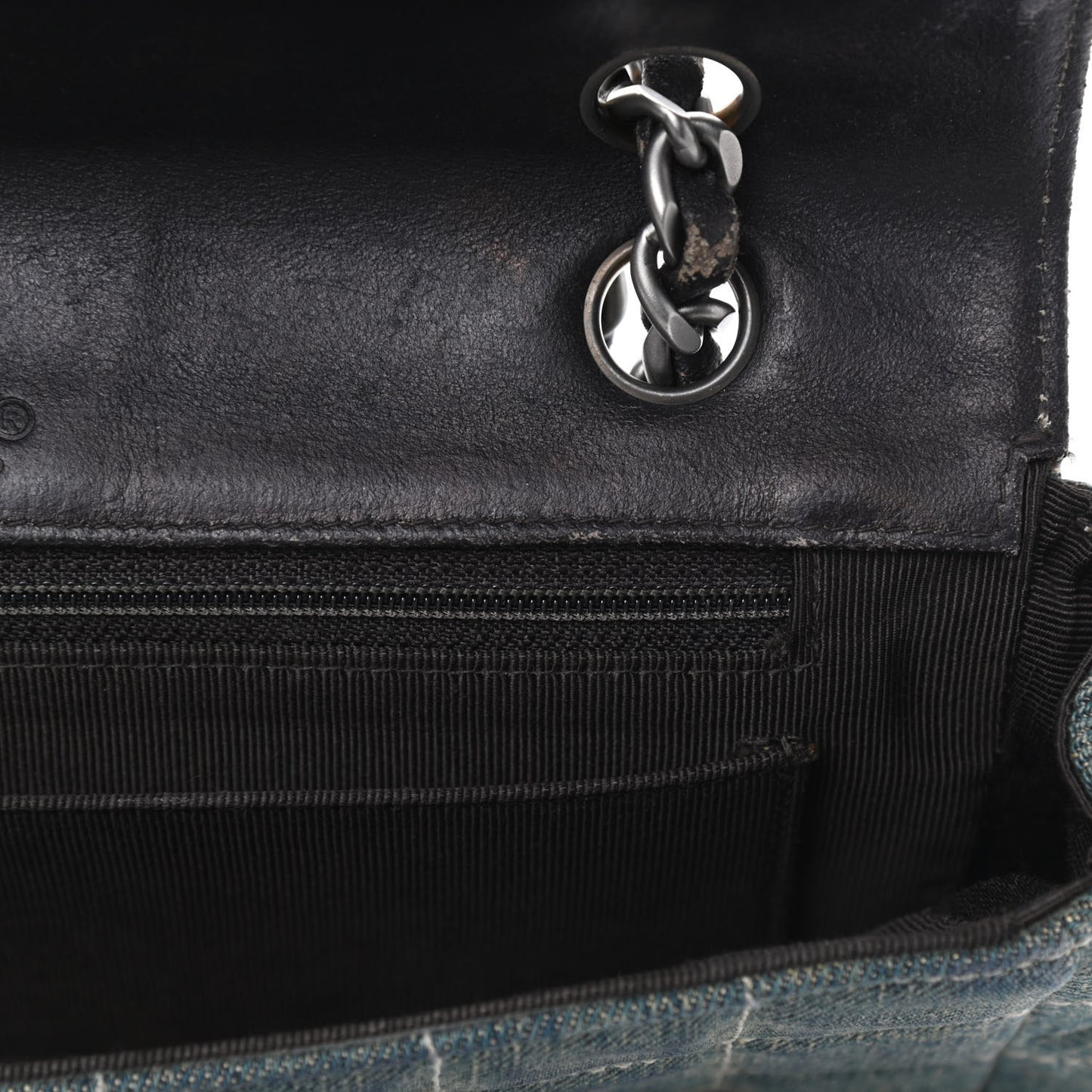 Denim Chocolate Bar Quilted Flap