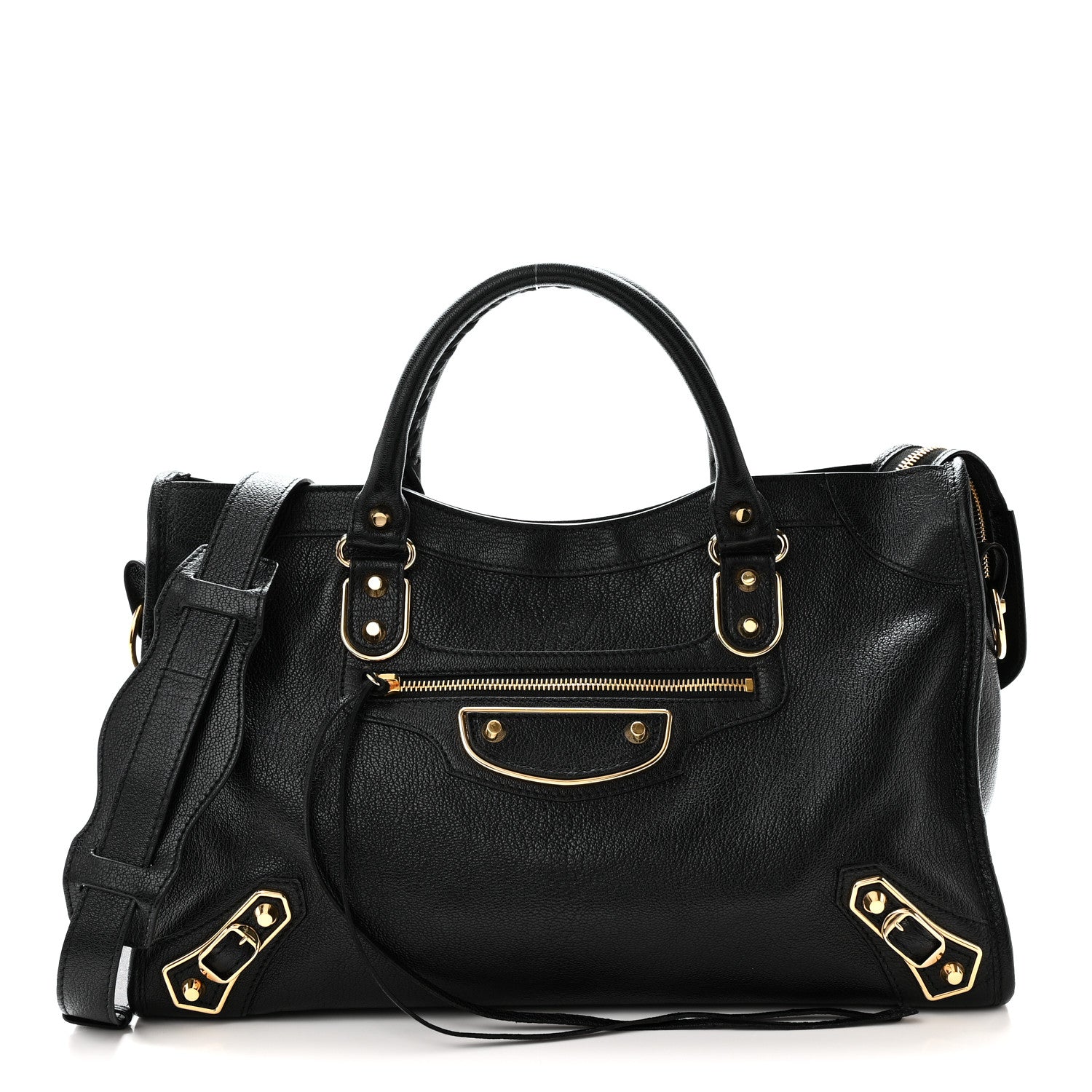 Balenciaga Chevre Gold Metallic Edge Hardware City Black 1 of 11