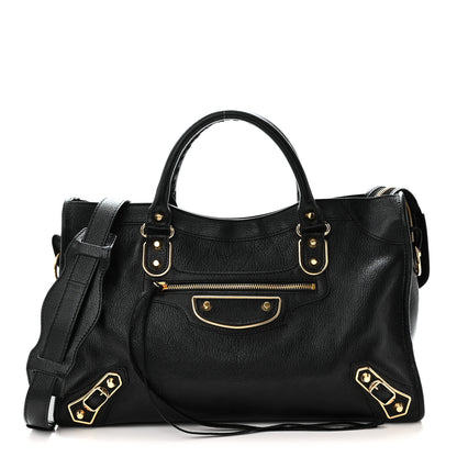 Balenciaga Chevre Gold Metallic Edge Hardware City Black 1 of 11