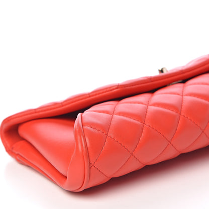 Chanel Lambskin Quilted Flap Clutch Red 8 of 12
