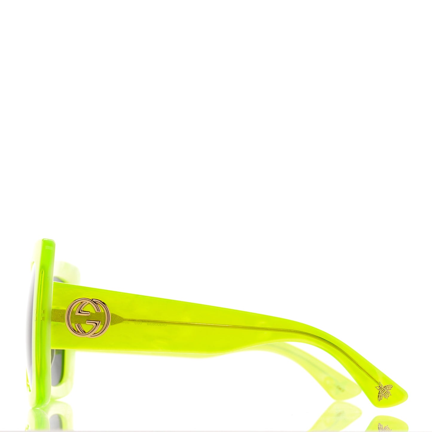 Acetate Square Frame Sunglasses GG0083S Neon Green
