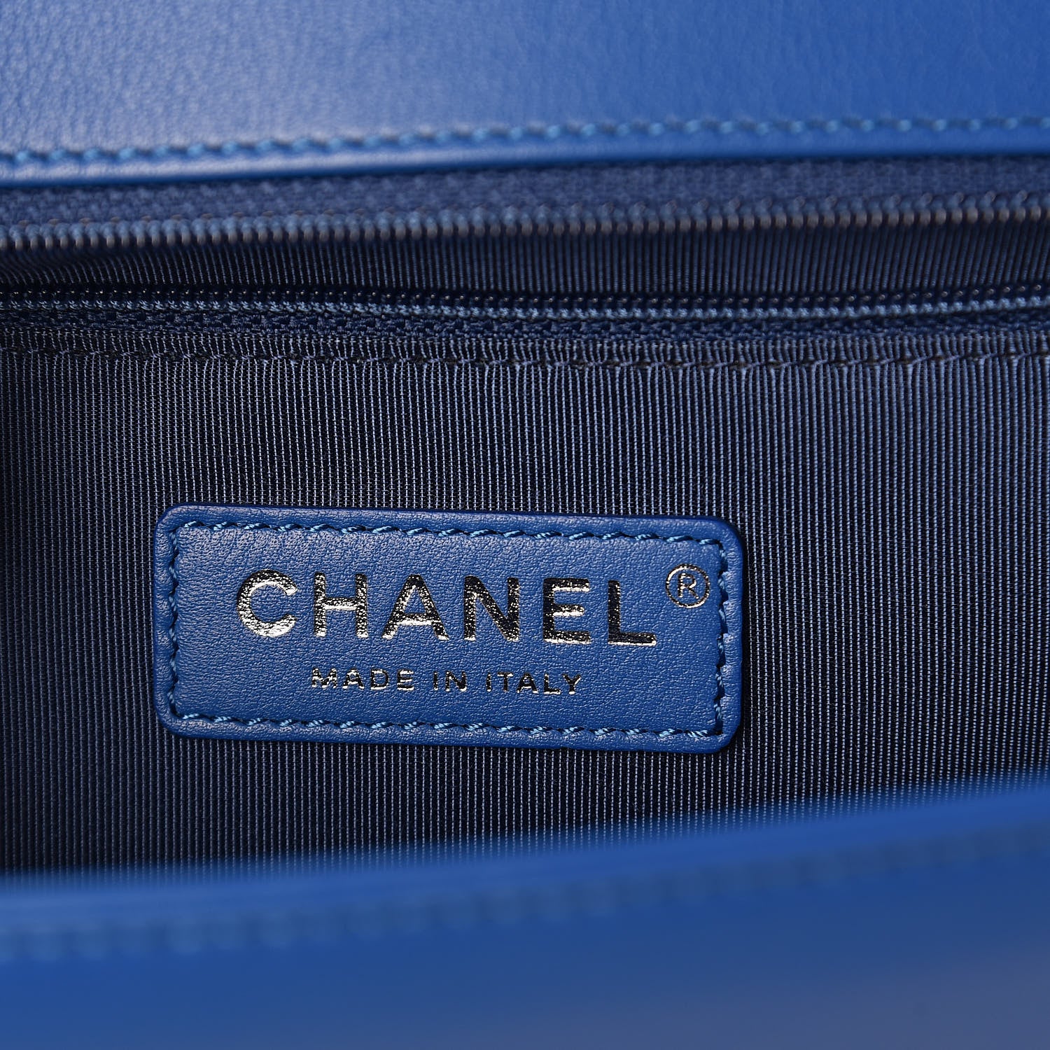 Chanel Calfskin Chevron Quilted New Medium Boy Flap Bright Blue 6 of 10