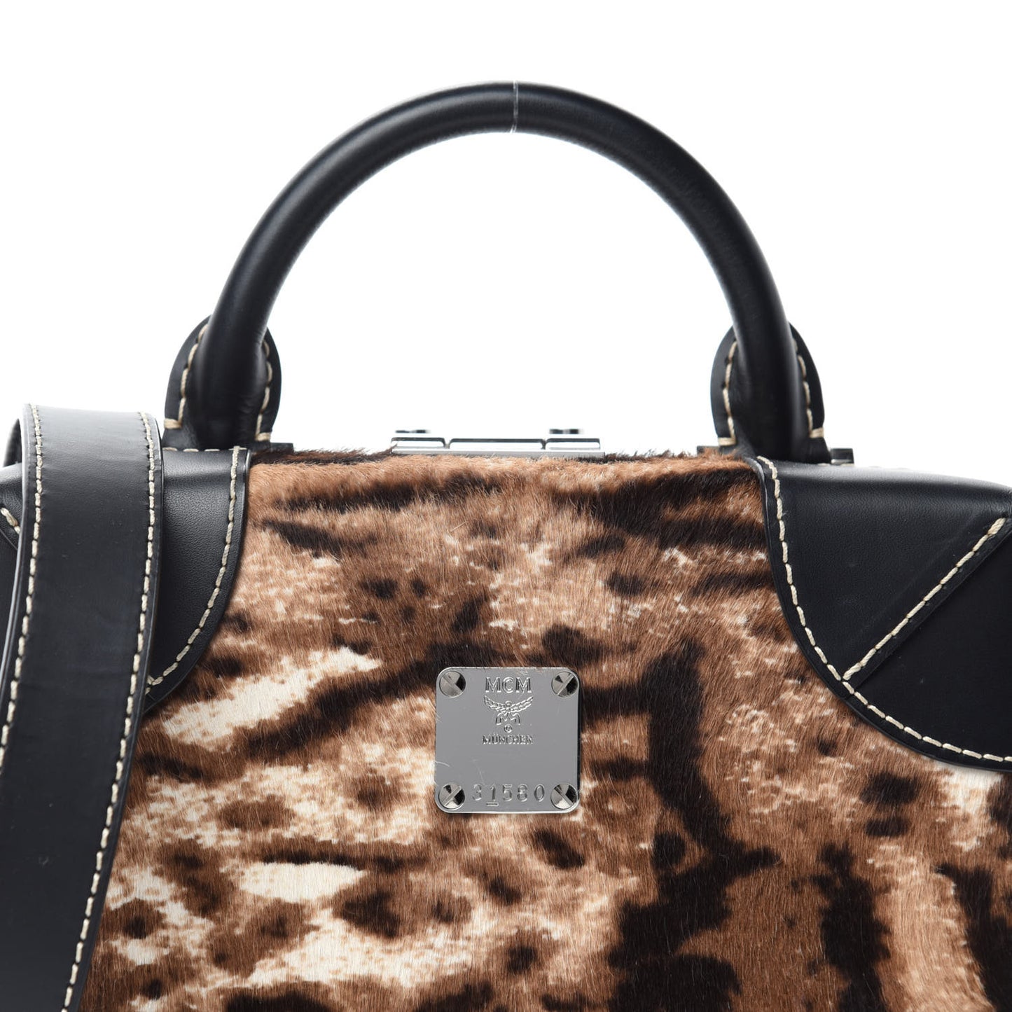 Calfskin Calf Hair Leopard Soft Berlin Crossbody Black