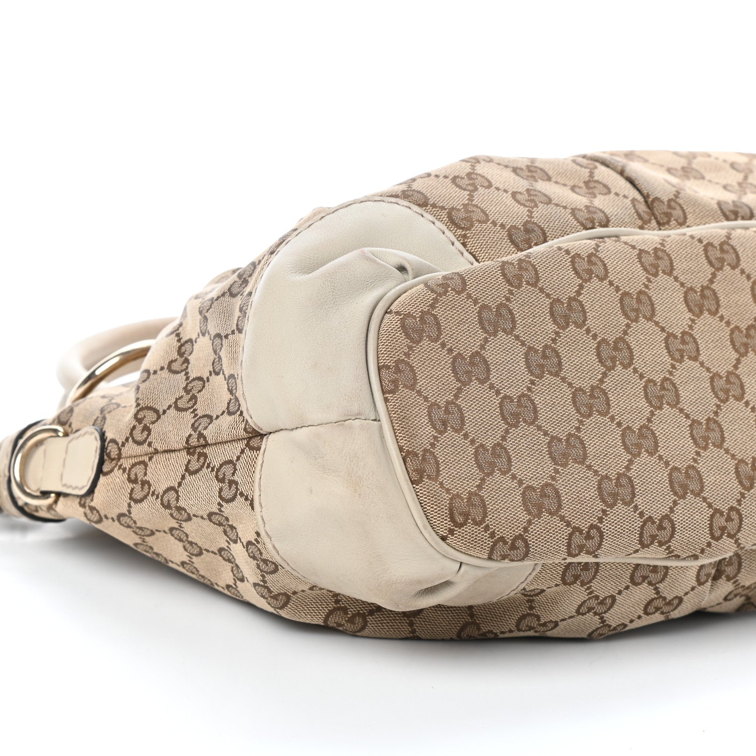 Gucci Monogram Margaux Calfskin Medium Sukey Top Handle Bag Beige Ebony Mystic White 9 of 10