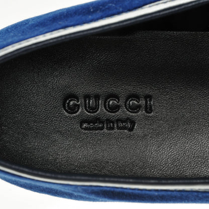 Gucci Velvet Horsebit Jordaan Loafers 38 Cobalt 7 of 8