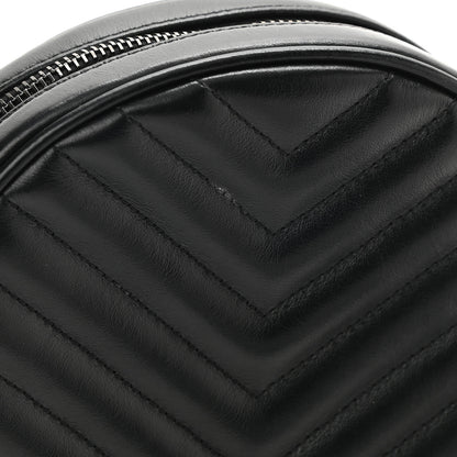 Saint Laurent Calfskin Matelasse Chevron Round Vinyle Camera Bag Black 8 of 8
