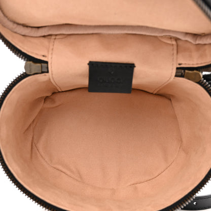 Gucci Calfskin Matelasse Mini GG Marmont Round Backpack Black 5 of 10