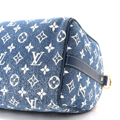 Louis Vuitton Monogram Jacquard Denim Speedy Bandouliere 25 Bleu 9 of 9