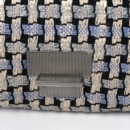 Chanel Tweed Calfskin Woven Single Flap Blue 16 of 19