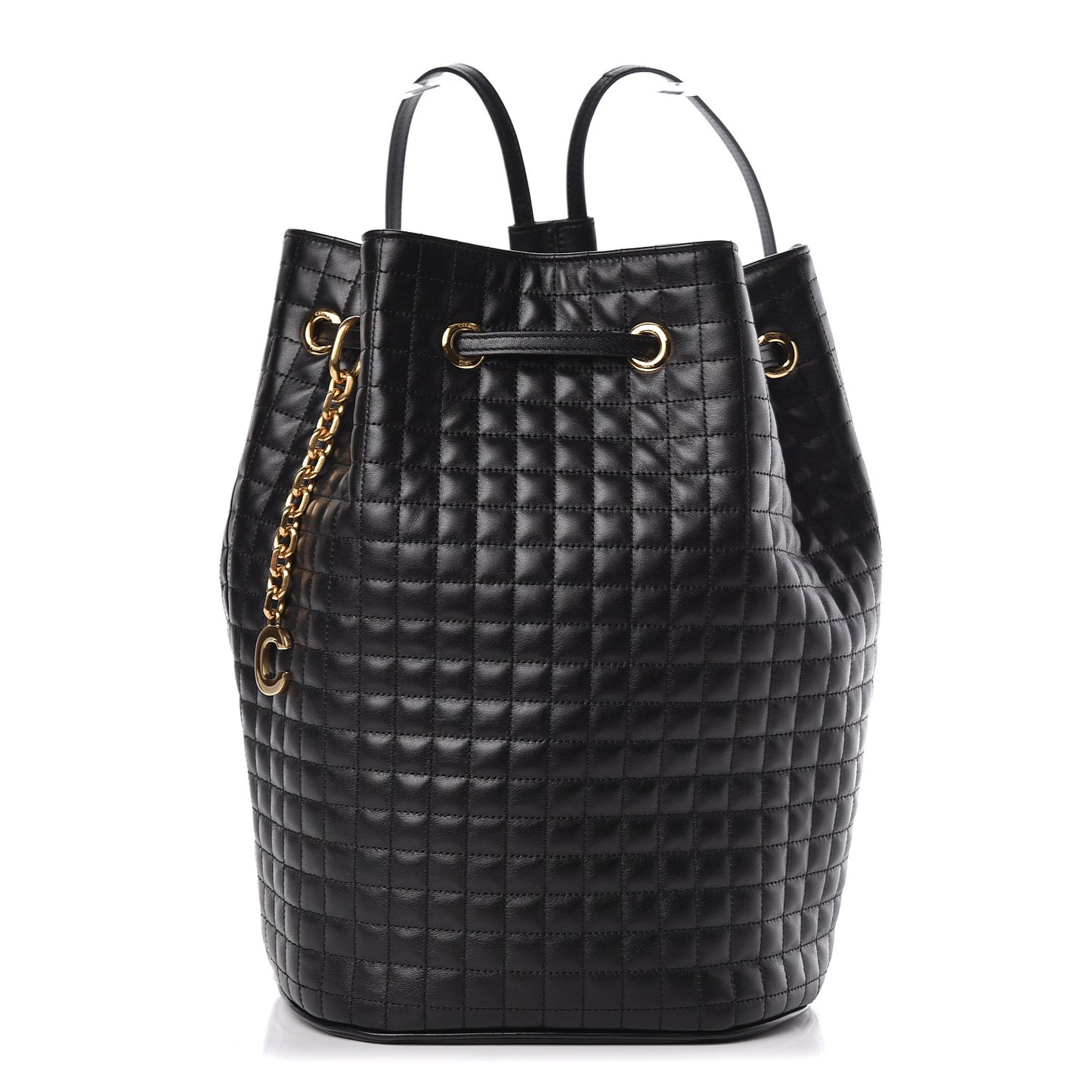 Calfskin Quilted Small C Backpack Black