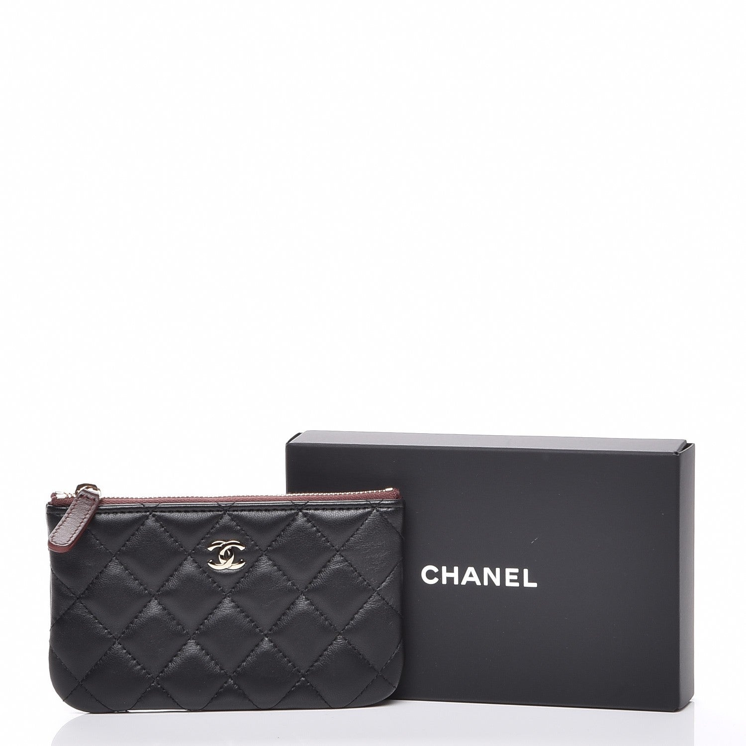 Chanel Lambskin Quilted Small Cosmetic Case Black 8 of 8