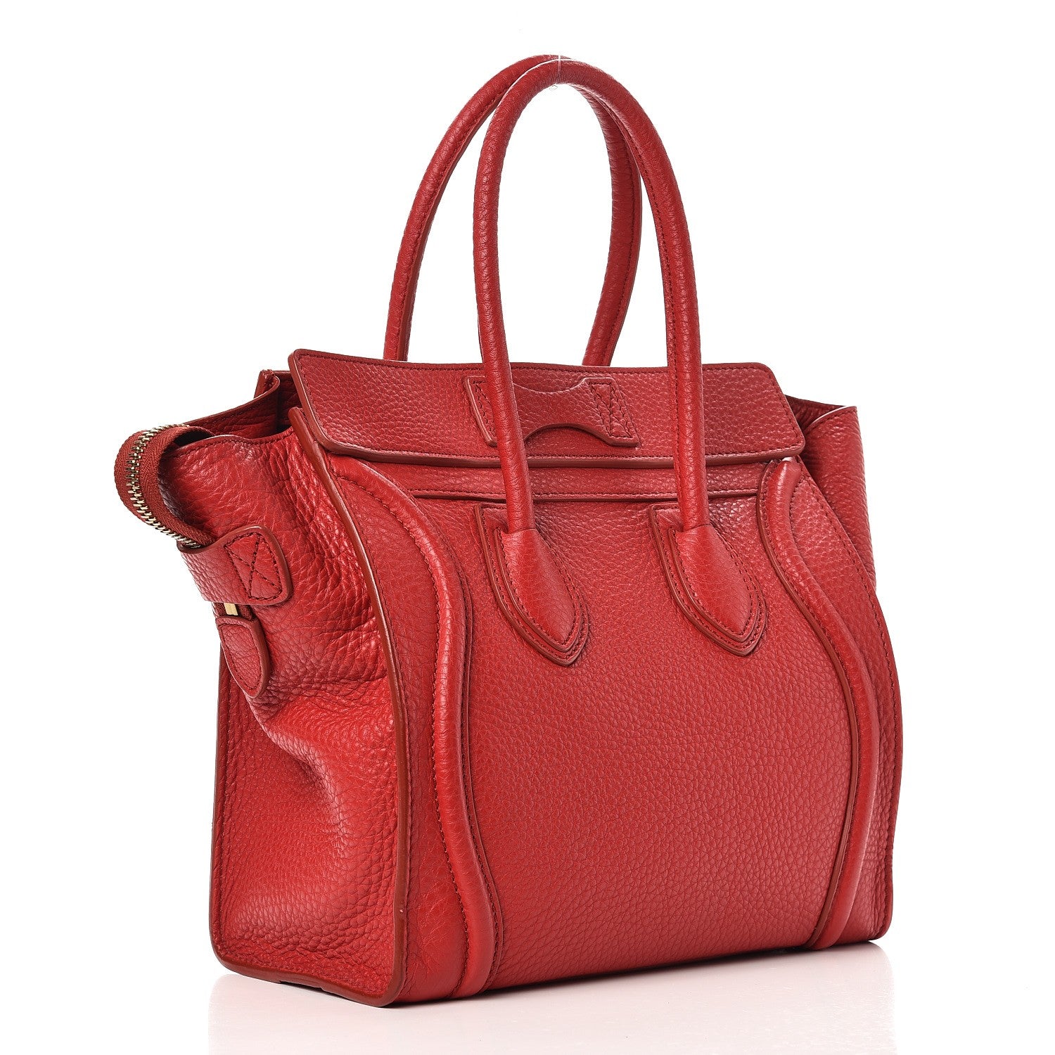 Celine Baby Grained Calfskin Micro Luggage Red 3 of 7