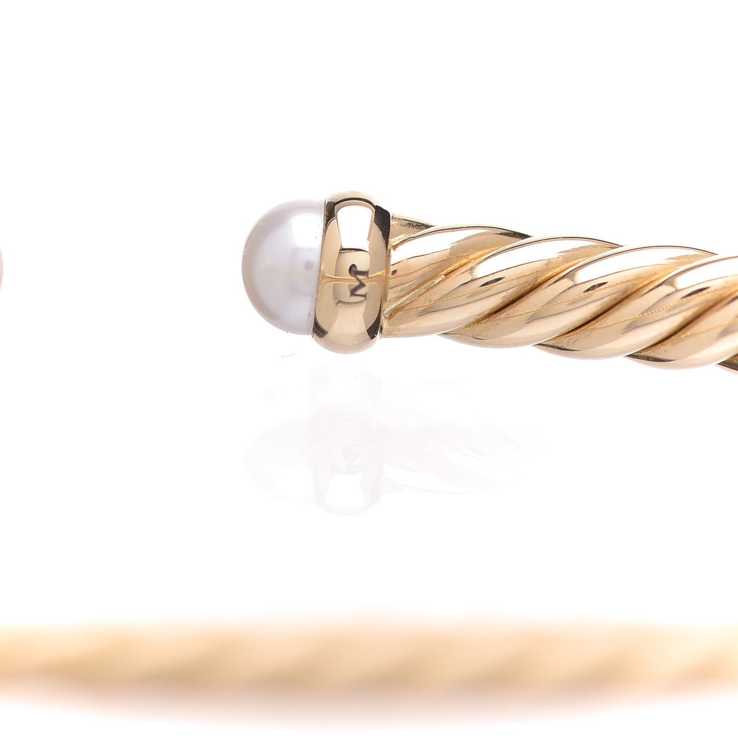 18K Yellow Gold Pearl 4mm Cablespira Bracelet