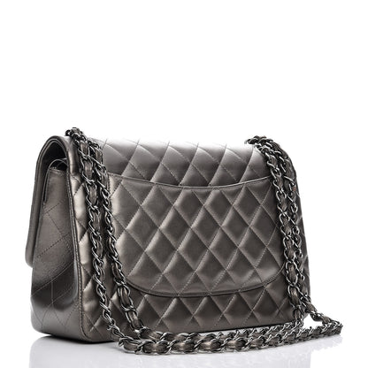 Chanel Metallic Lambskin Quilted Jumbo Double Flap Bronze 3 of 9