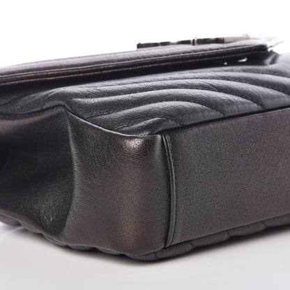 Saint Laurent Sheepskin Matelasse Chevron Monogram Medium College Bag Black 9 of 11