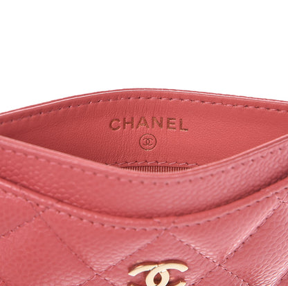 Chanel Metallic Caviar Quilted Card Holder Pink 5 of 7