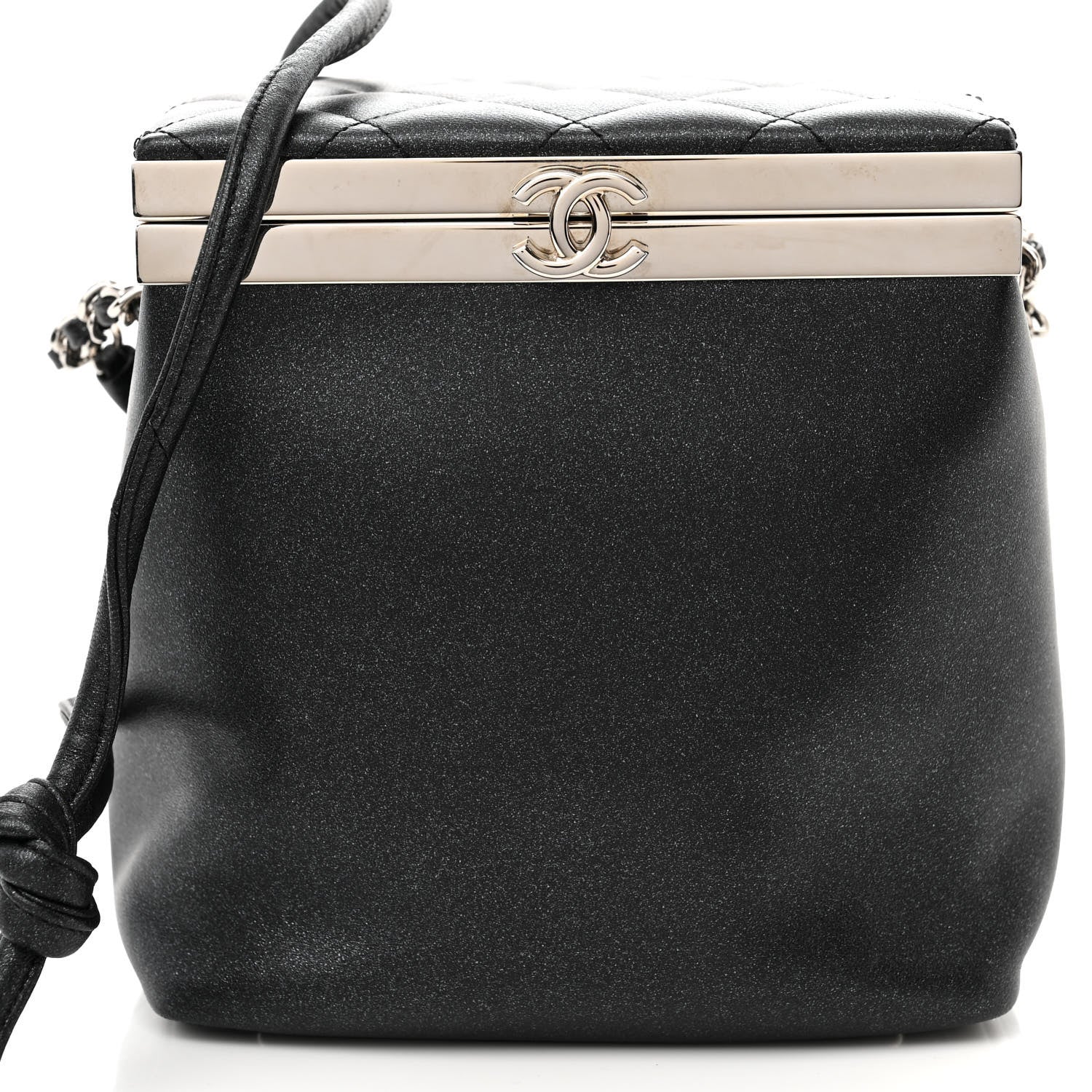 Chanel Metallic Lambskin Quilted CC Vanity With Chain Black 8 of 11