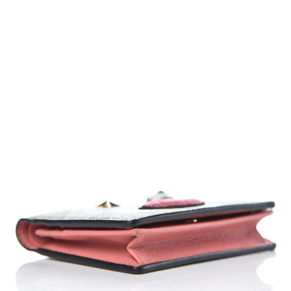 Gucci GG Supreme Monogram Face Embroidered Card Case Wallet Pink 4 of 10