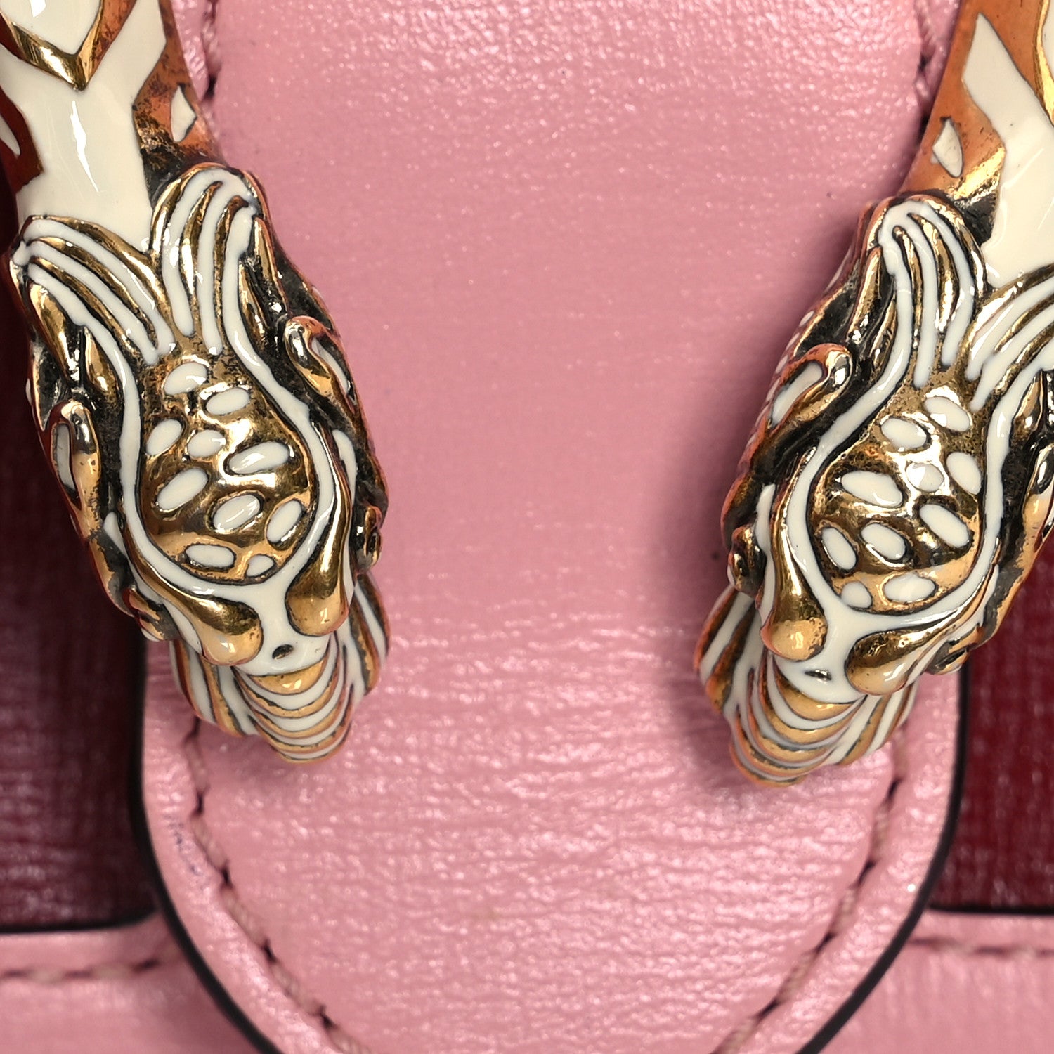 Gucci Azalea Calfskin Enamel Small Dionysus Shoulder Bag New Cherry Red Wild Rose Off White 12 of 13
