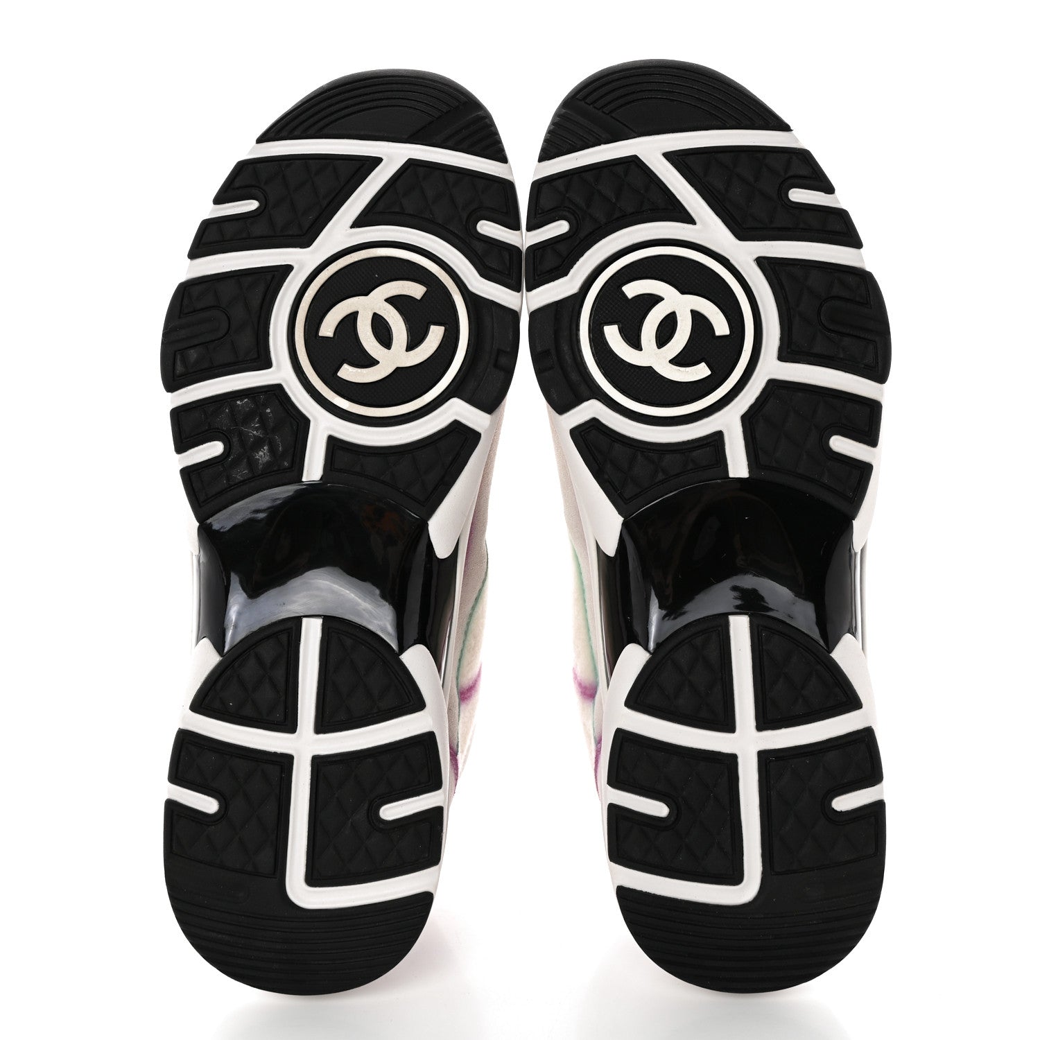 Chanel Wool Suede Calfskin CC Sneakers 40.5 Multicolor 5 of 9