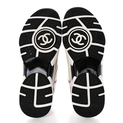 Chanel Wool Suede Calfskin CC Sneakers 40.5 Multicolor 5 of 9