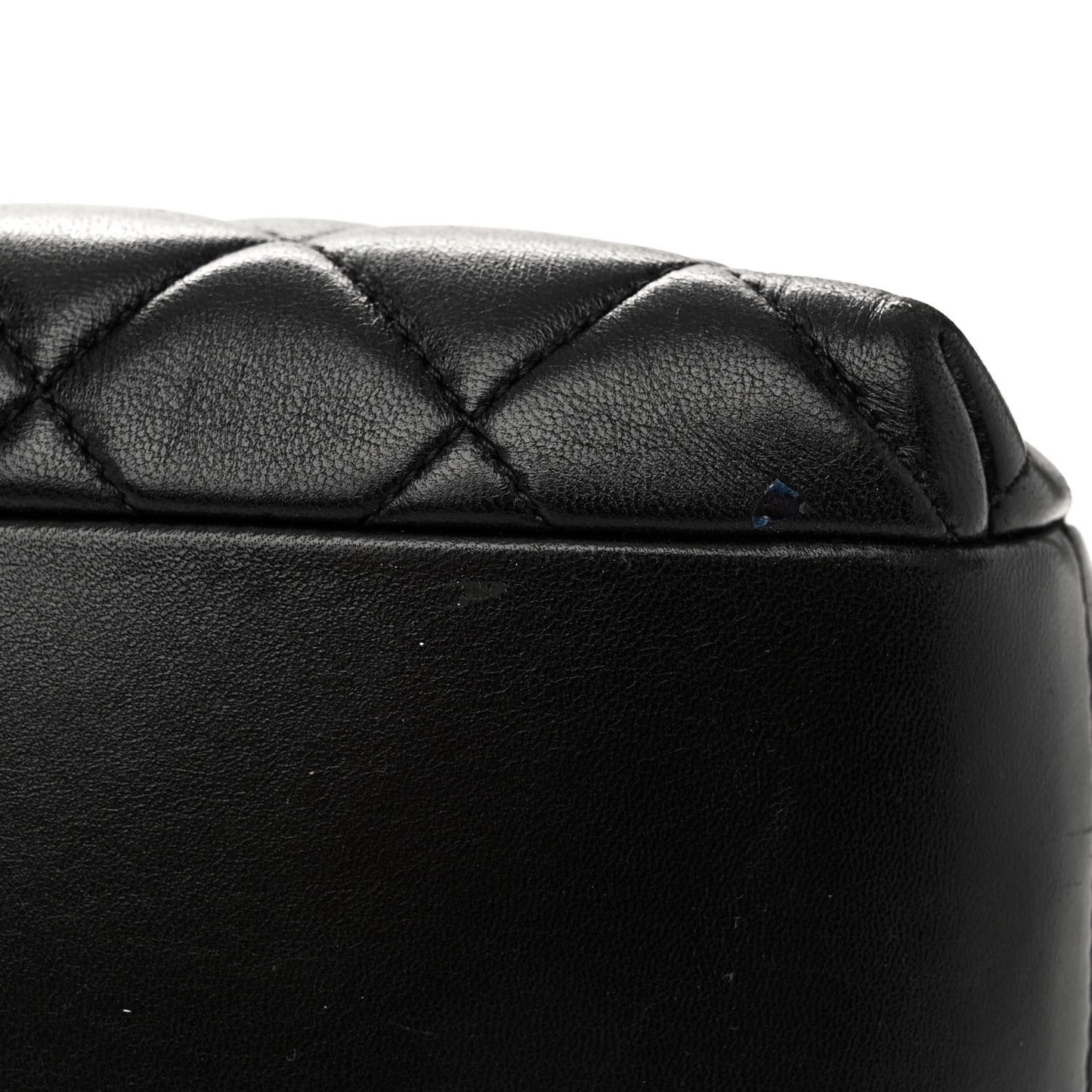 Lambskin Quilted Medium Trendy CC Bowling Bag Black