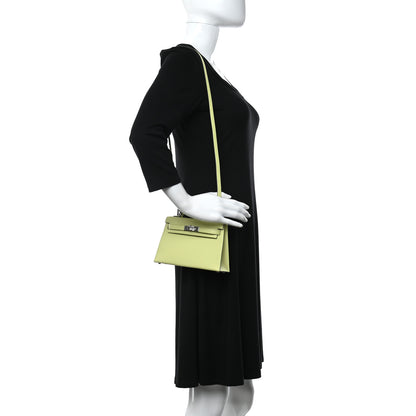Hermes Chevre Mysore Mini Kelly Sellier 20 Jaune Bourgeon 2 of 11