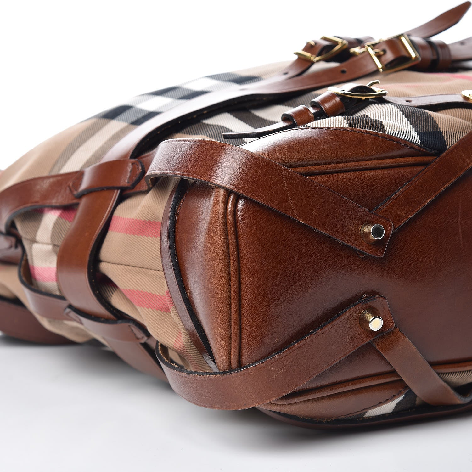 Burberry House Check Bridle Calfskin Medium Gosford Hobo Dark Tan 10 of 20