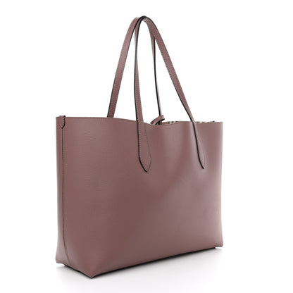 Burberry Grainy Calfskin Haymarket Check Medium Reversible Tote Dusty Pink 6 of 18