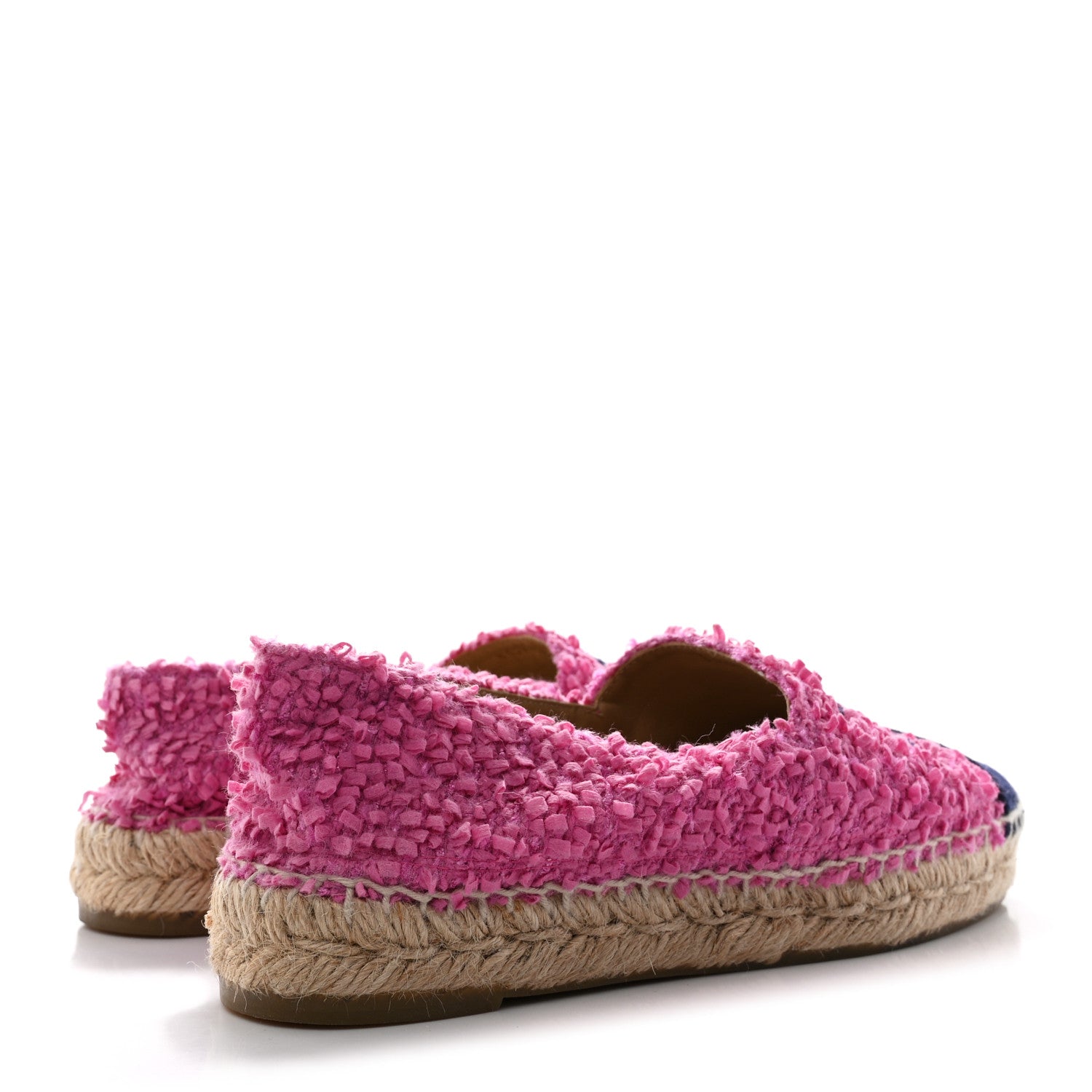 Chanel Tweed CC Espadrilles 37 Dark Pink Navy 4 of 12