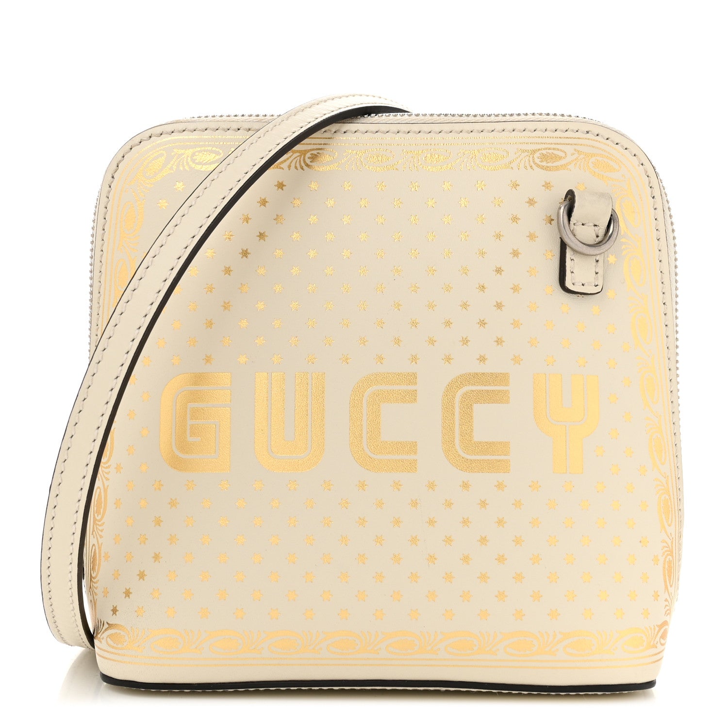 Gucci X SEGA Calfskin GUCCY Stars Mini Dome Shoulder Bag Mystic White Gold 1 of 13